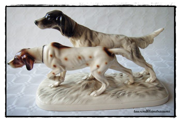 HERTWIG Katzhütte Keramik Skulptur Jagdhunde IRISH SETTER D455